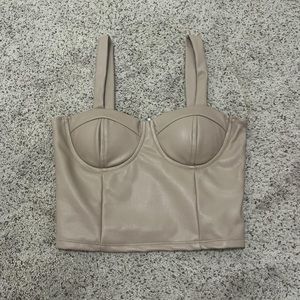 super cute leather top